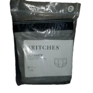 Britches 2 Pair Ultimate Regular Rise Briefs Size 6X Grey With Black Band New
